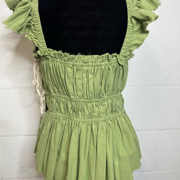 FREE PEOPLE Elegant Green Ruffle Shirt - Picture 7 of 9